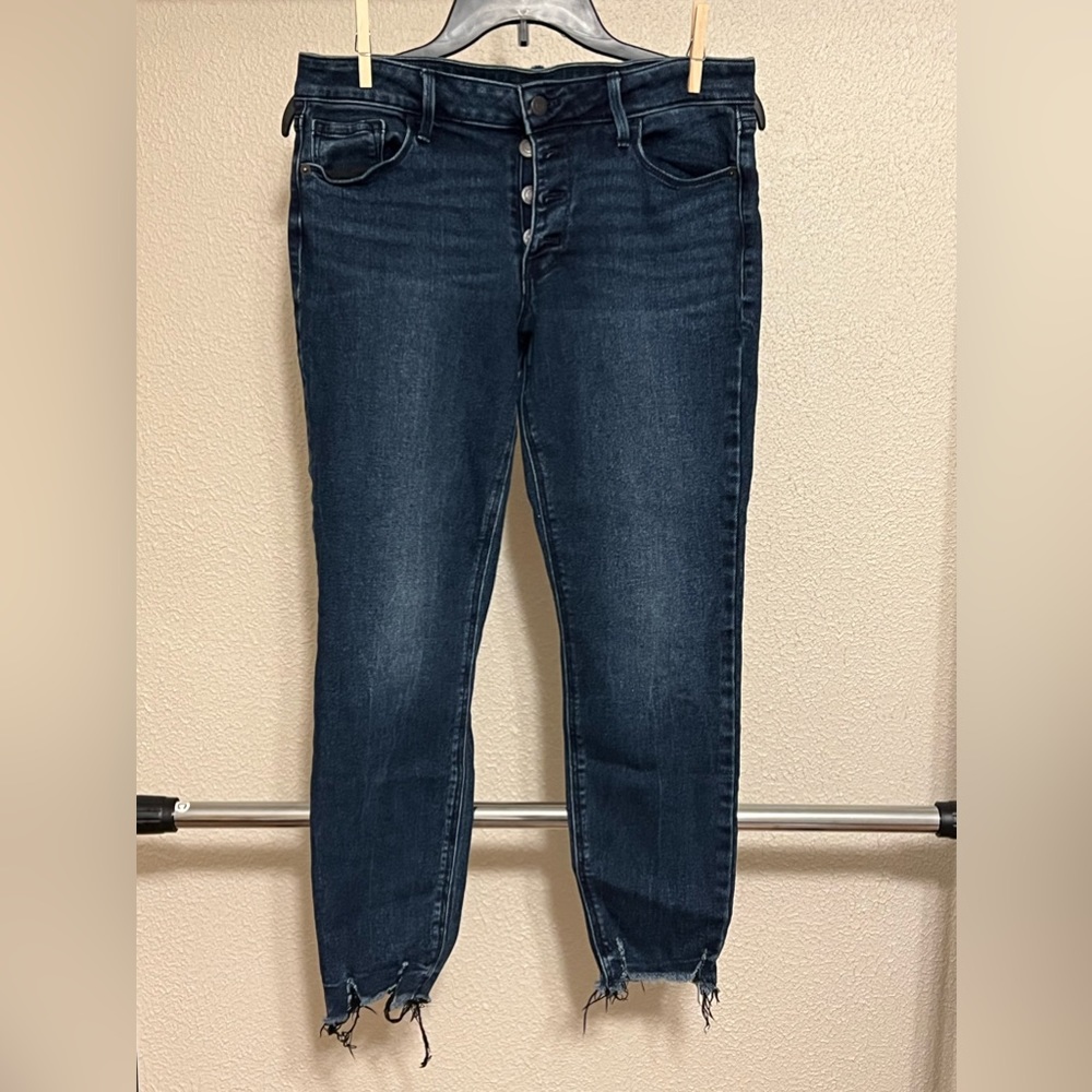 Old Navy RockStar Super Skinny Ankle Jeans Button Fly Sz8 Mid Rise
